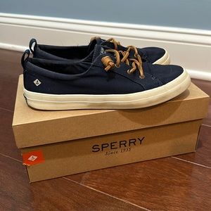 Sperry top spider memory foam crest vibe canvas navy women 8 loafer